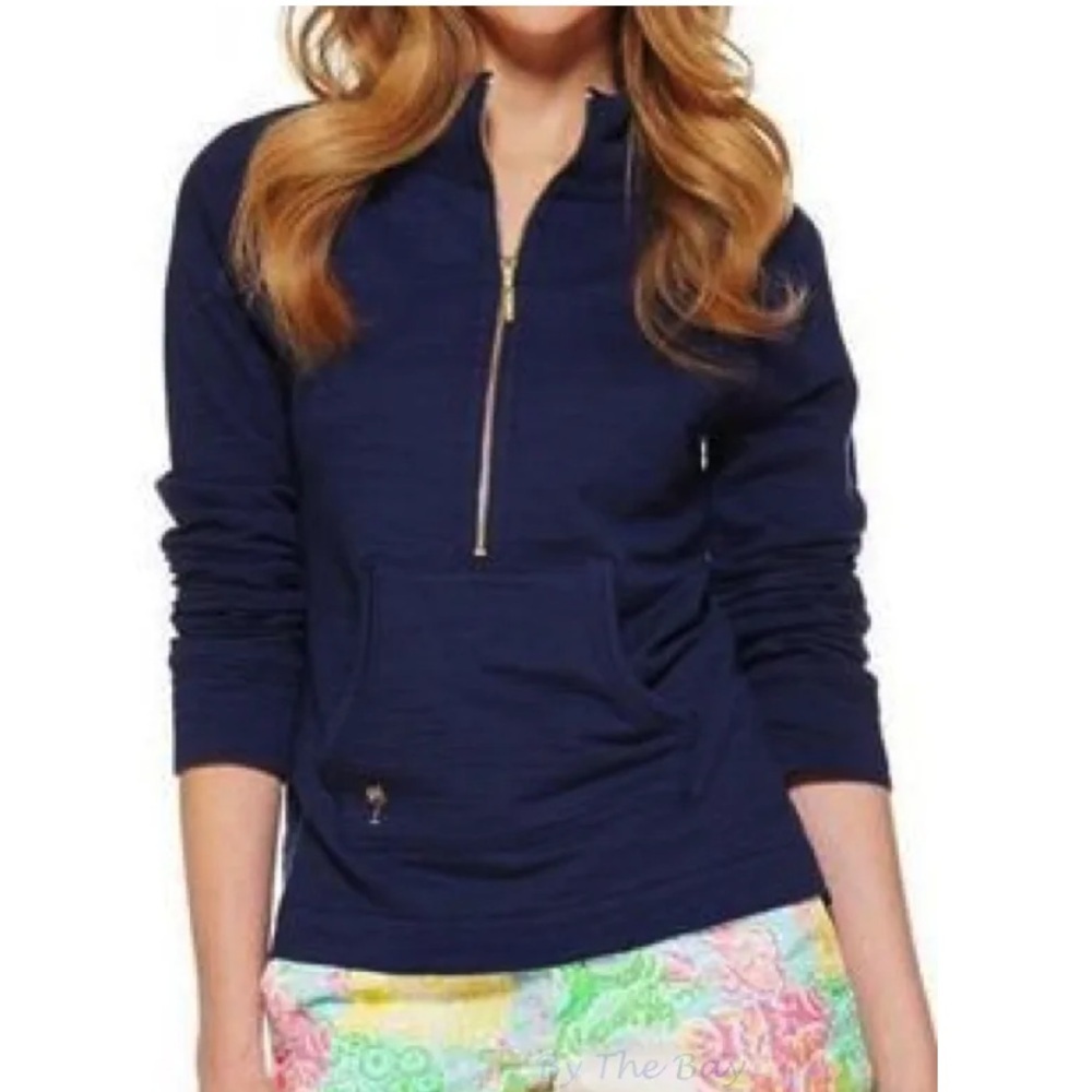 Lilly Pulitzer Solid Navy Half Zip Pullover - image 1